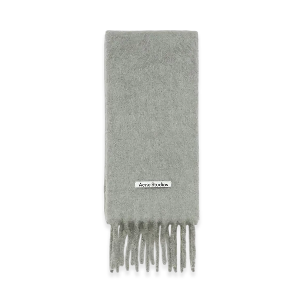 Acne Studios Mohair Logo Scarf "Gray"