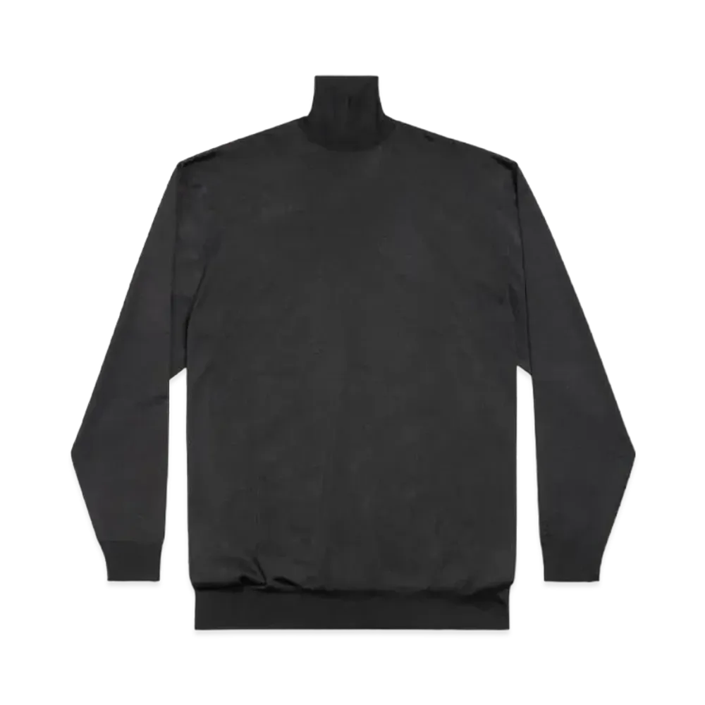 BALENCIAGA Men's BB Balenciaga Oversized Turtleneck Sweater "Black"