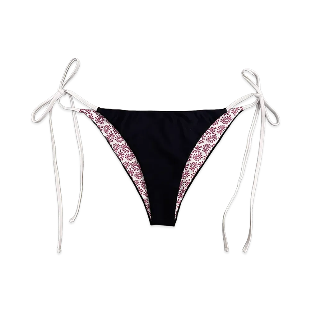 ALWAYTH Women's Reversible Black Pink He Rts Bikini Bottom "Black"