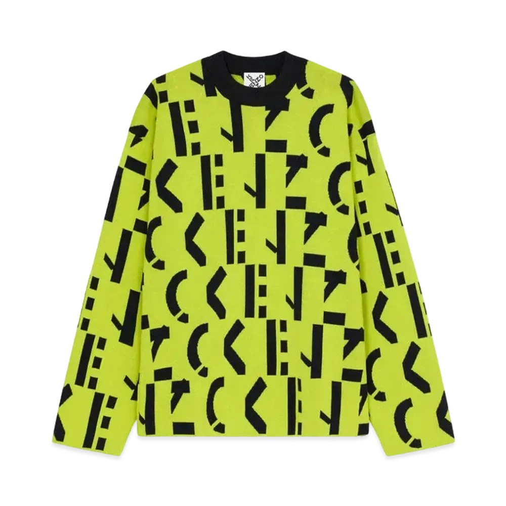 KENZO Sweater OverSized Monogram KENZO Sport "Pistache"