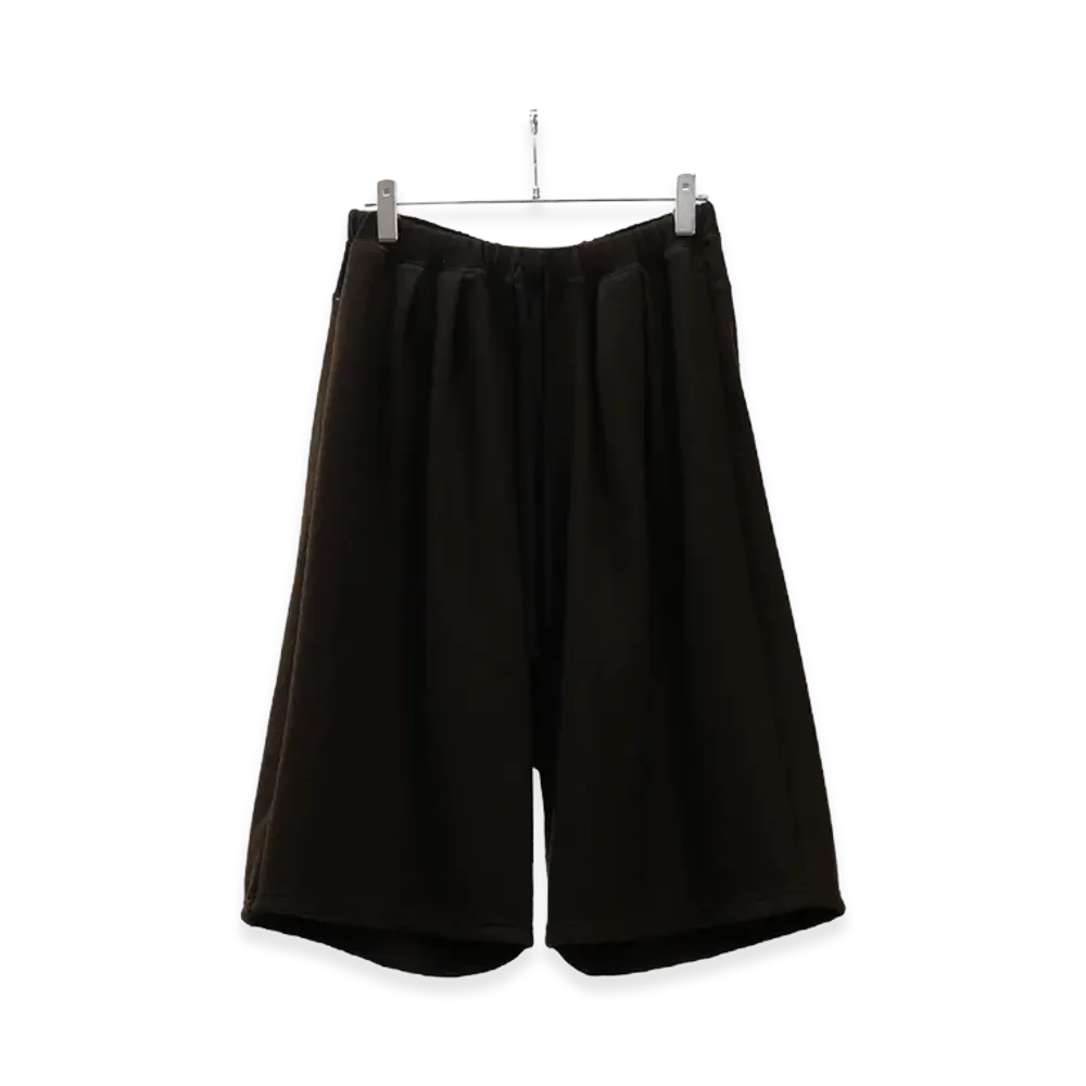 ANCELLM Wool 3/4 Tuck Sweat Shorts "Dark Brown"