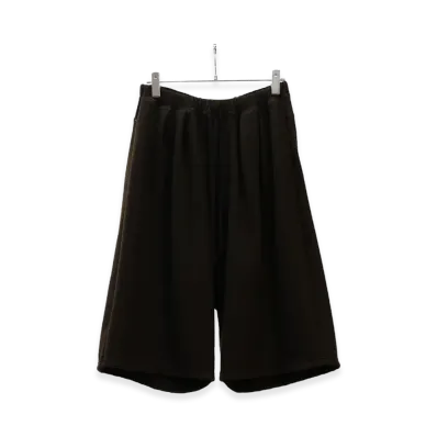 ANCELLM Wool 3/4 Tuck Sweat Shorts "Dark Brown"