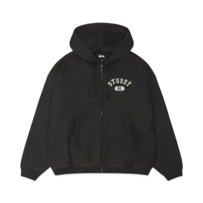 Stussy Varsity Zip Hoodie "Washed Black"