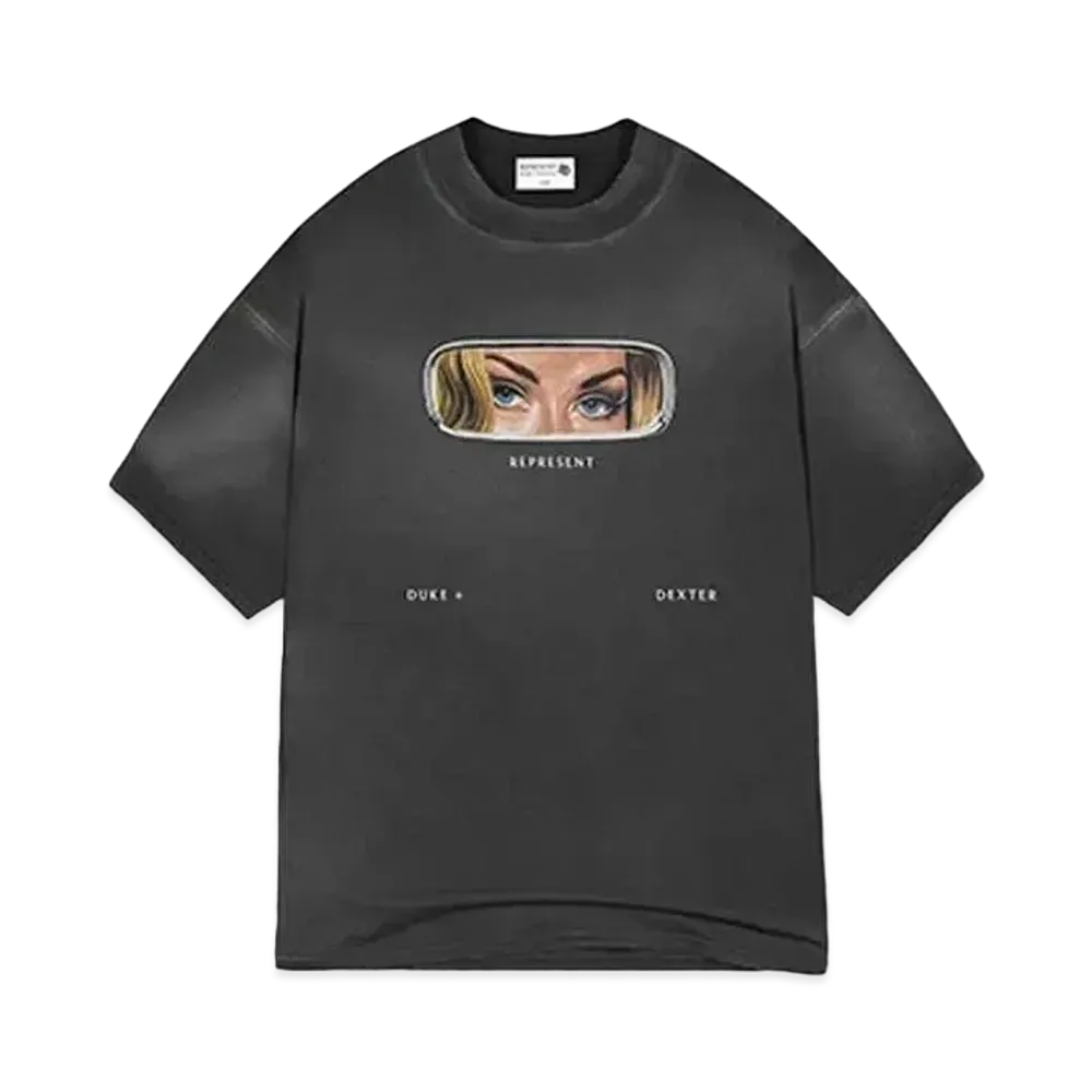 REPRESENT x DUKE + DEXTER Rearview Mirror T-Shirt "Stained Black"