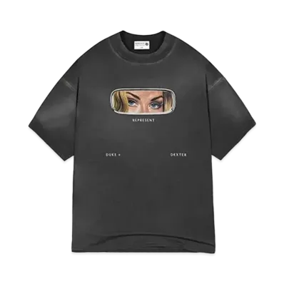 REPRESENT x DUKE + DEXTER Rearview Mirror T-Shirt "Stained Black"