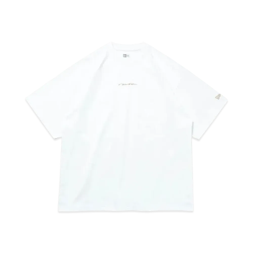 NEW ERA Short Sleeve Oversized Cotton T-shirt Handwritten Logo "White"