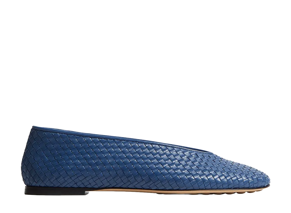 Bottega Veneta Women's Rosa Ballerinas "Blue Venezia"