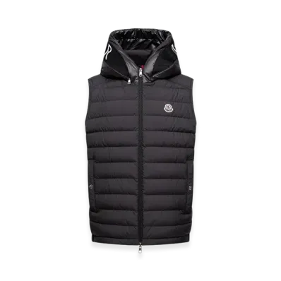 MONCLER Bourget Hooded Down Gilet "Black"