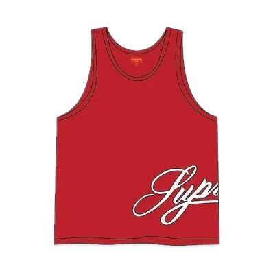 Supreme Mesh Script Tank Top "Red"
