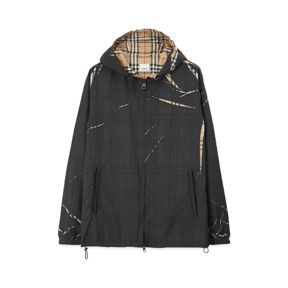 Burberry Men's Sliced Check Lightweight Jacket Men's "Black"