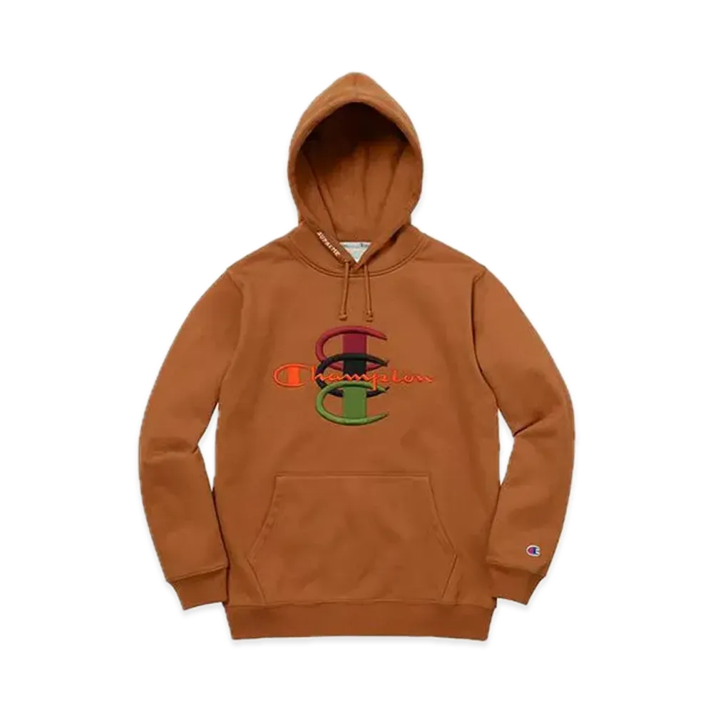 Supreme x Champion Stacked C Hooded Sweatshirt "Rust"