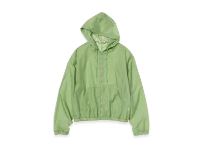 AURALEE Sheer Nylon Ripstop Hooded Blouson "Light Green"