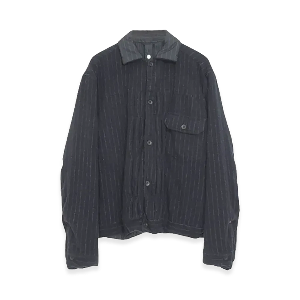 sacai Wool Shrivel Reversible Blouson "Dark Navy"
