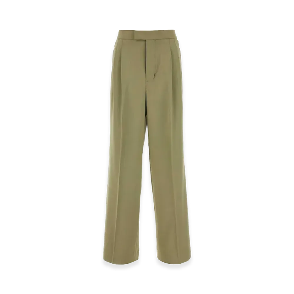 AMI PARIS Women's Viscose Blend Pant "Sage Green"