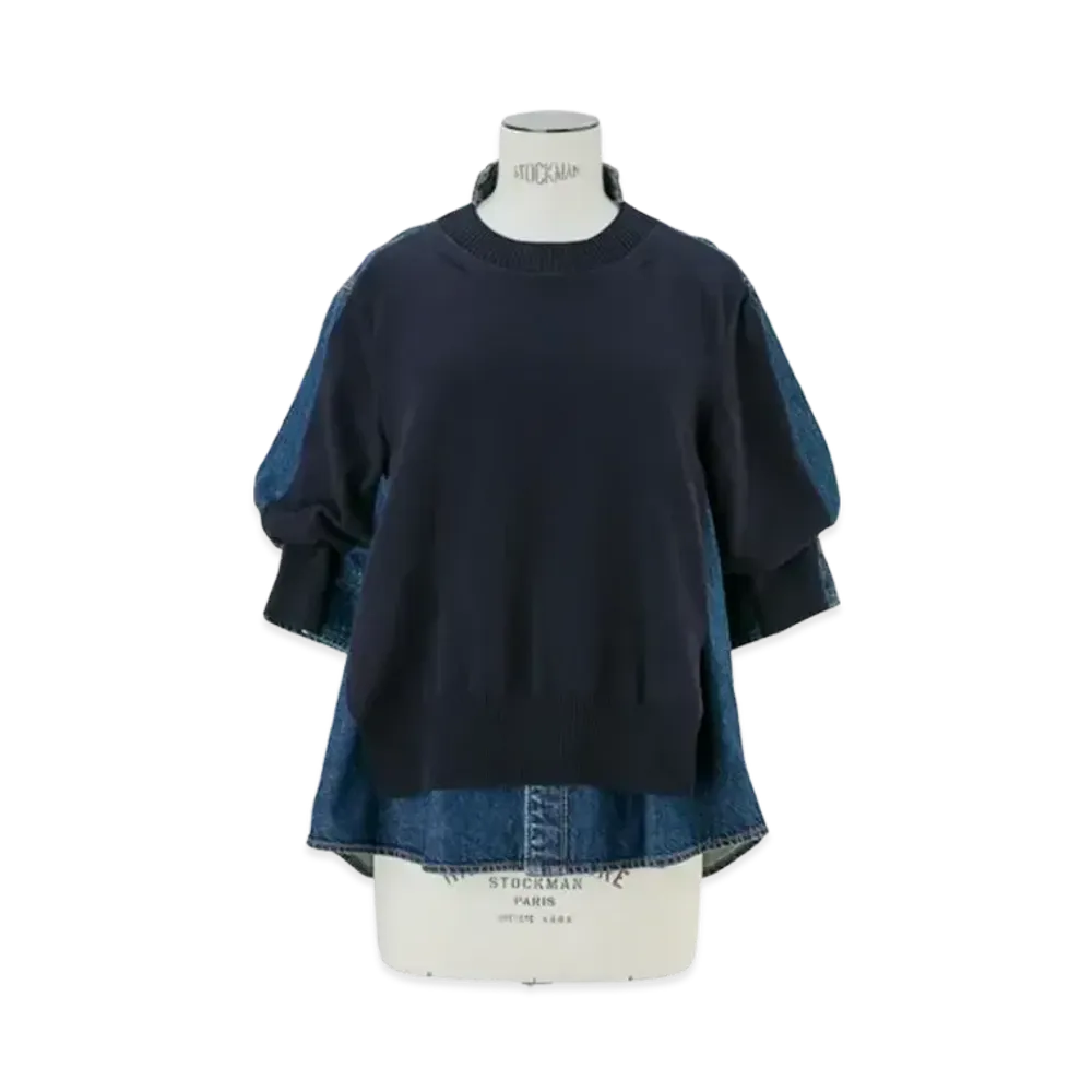 sacai Denim x Knit Pullover "Navy"