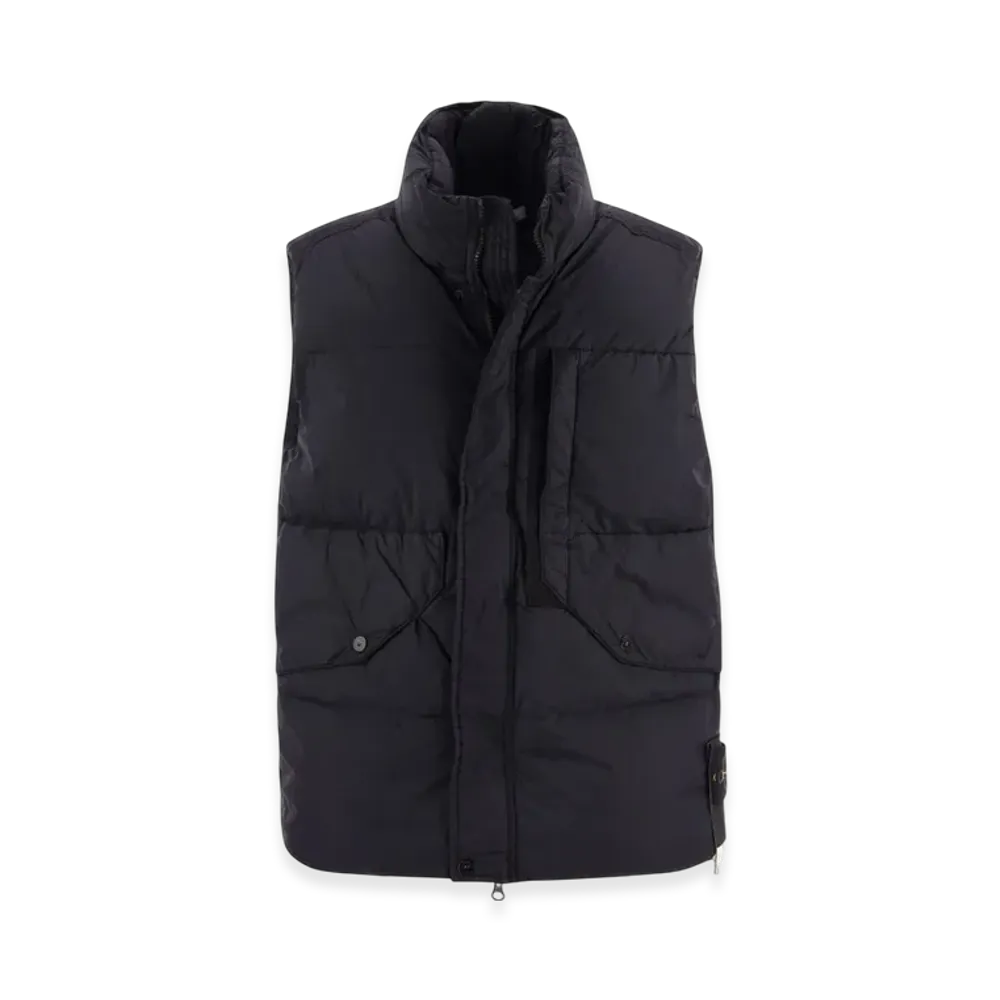 Stone Island G0423 Garment Dyed Crinkle Reps Recycled Nylon Down Vest - 23FW "Navy Blue"