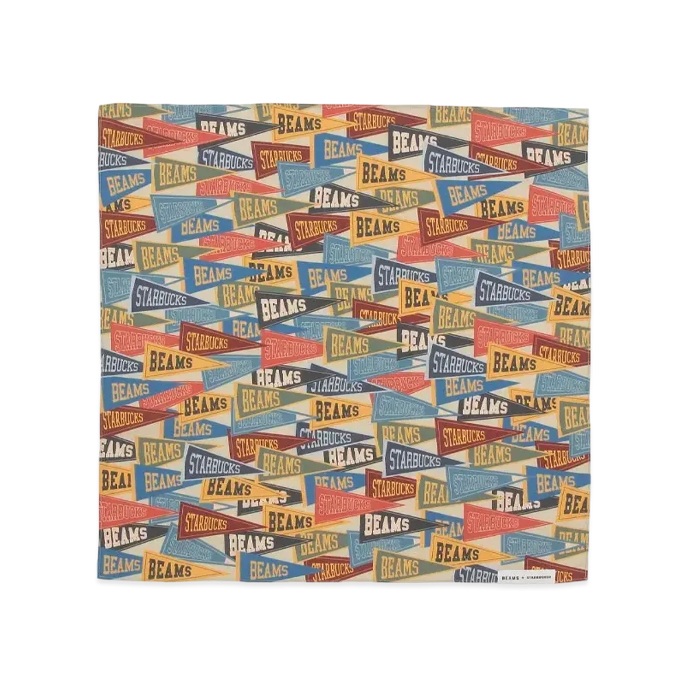 STARBUCKS x BEAMS Bandana Pennant Design "Beige"