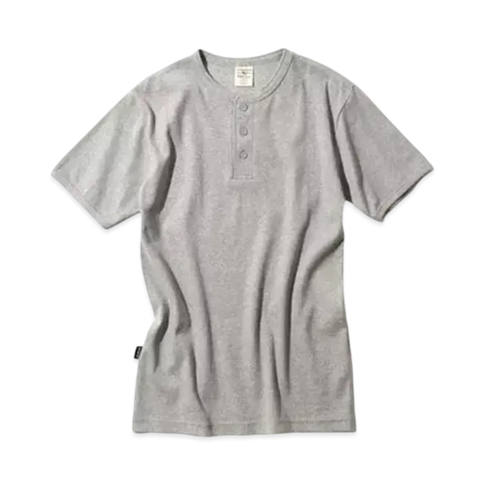 AVIREX Daily Wear Rib Henley Neck S/S T-Shirt "Grey"