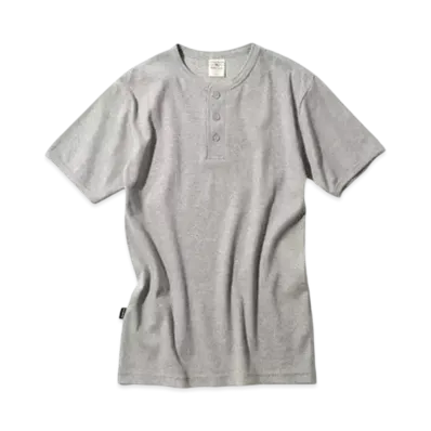 AVIREX Daily Wear Rib Henley Neck S/S T-Shirt "Grey"