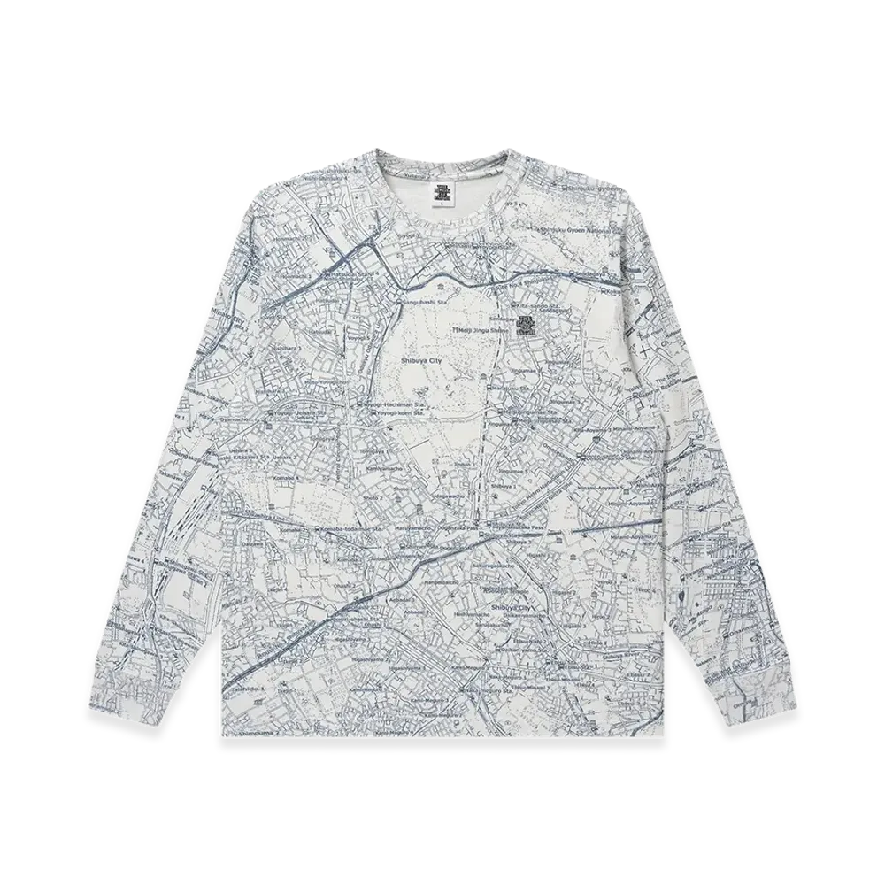 BlackEyePatch Tokyo Metropolis Map Heavyweight L/S Tee "White"