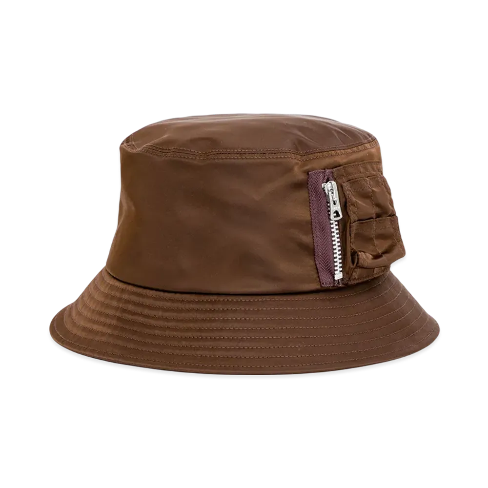 sacai Single Brim Pocket Hat / Nylon Twill "Brown"