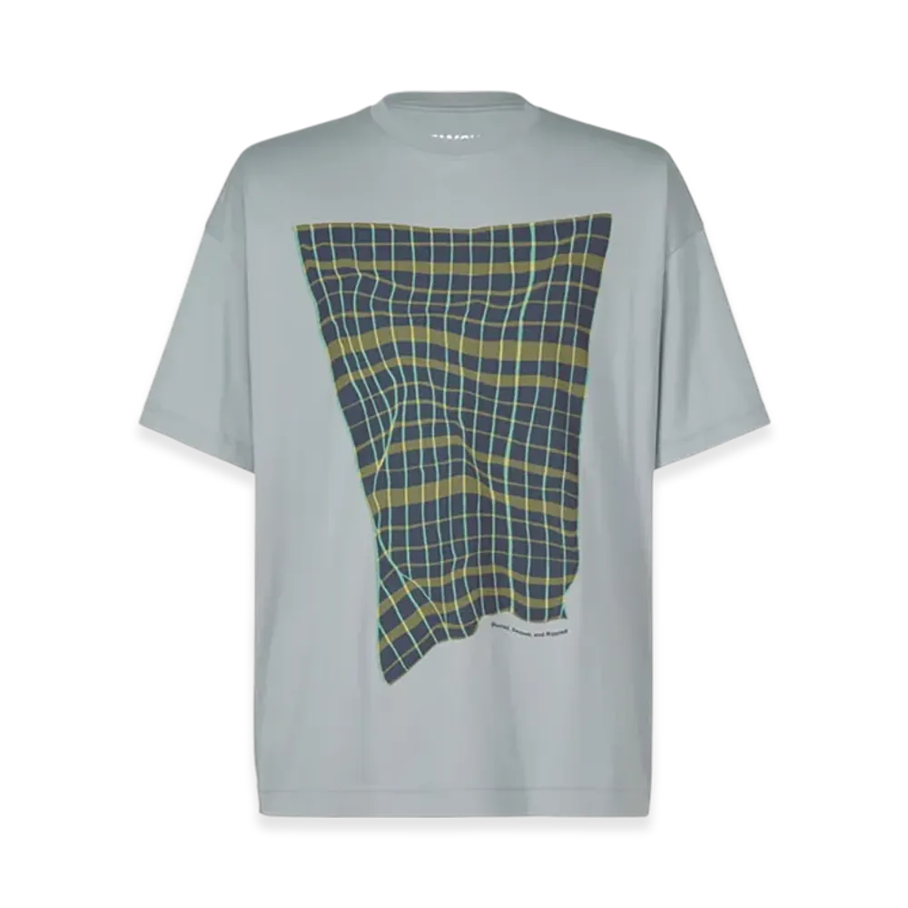 HOMME PLISSE ISSEY MIYAKE Windswept Plaid T-Shirt "Gray"