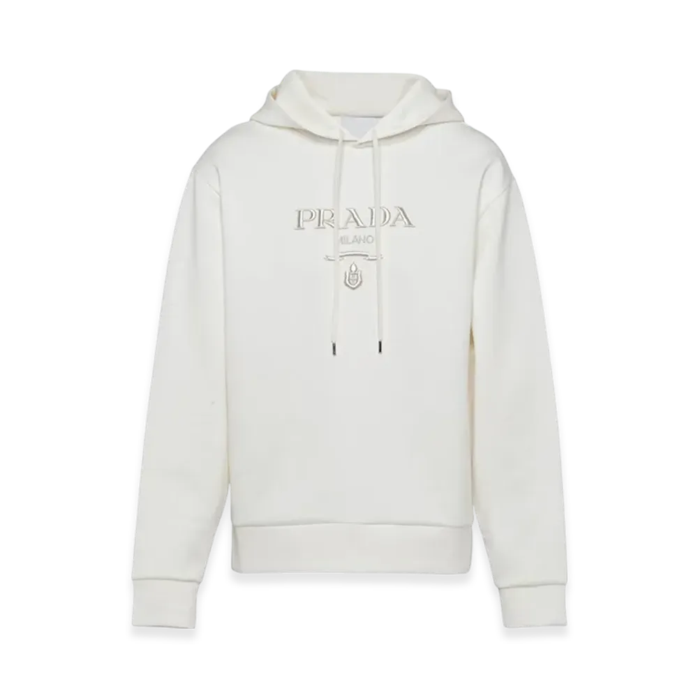 PRADA Cotton Hoodie "White/Silver"