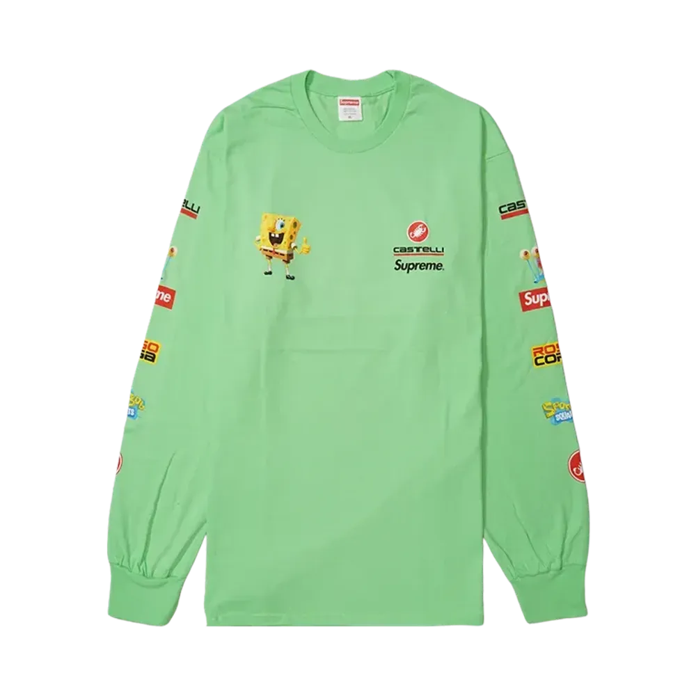Supreme x SpongeBob Castelli Racing L/S Tee "Lime"