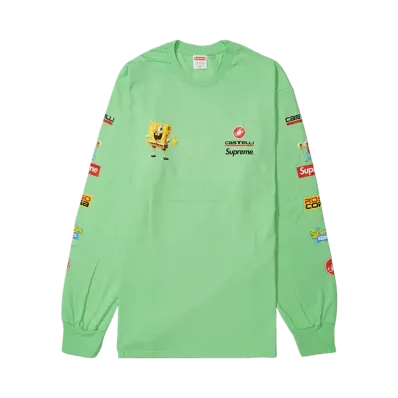 Supreme x SpongeBob Castelli Racing L/S Tee "Lime"