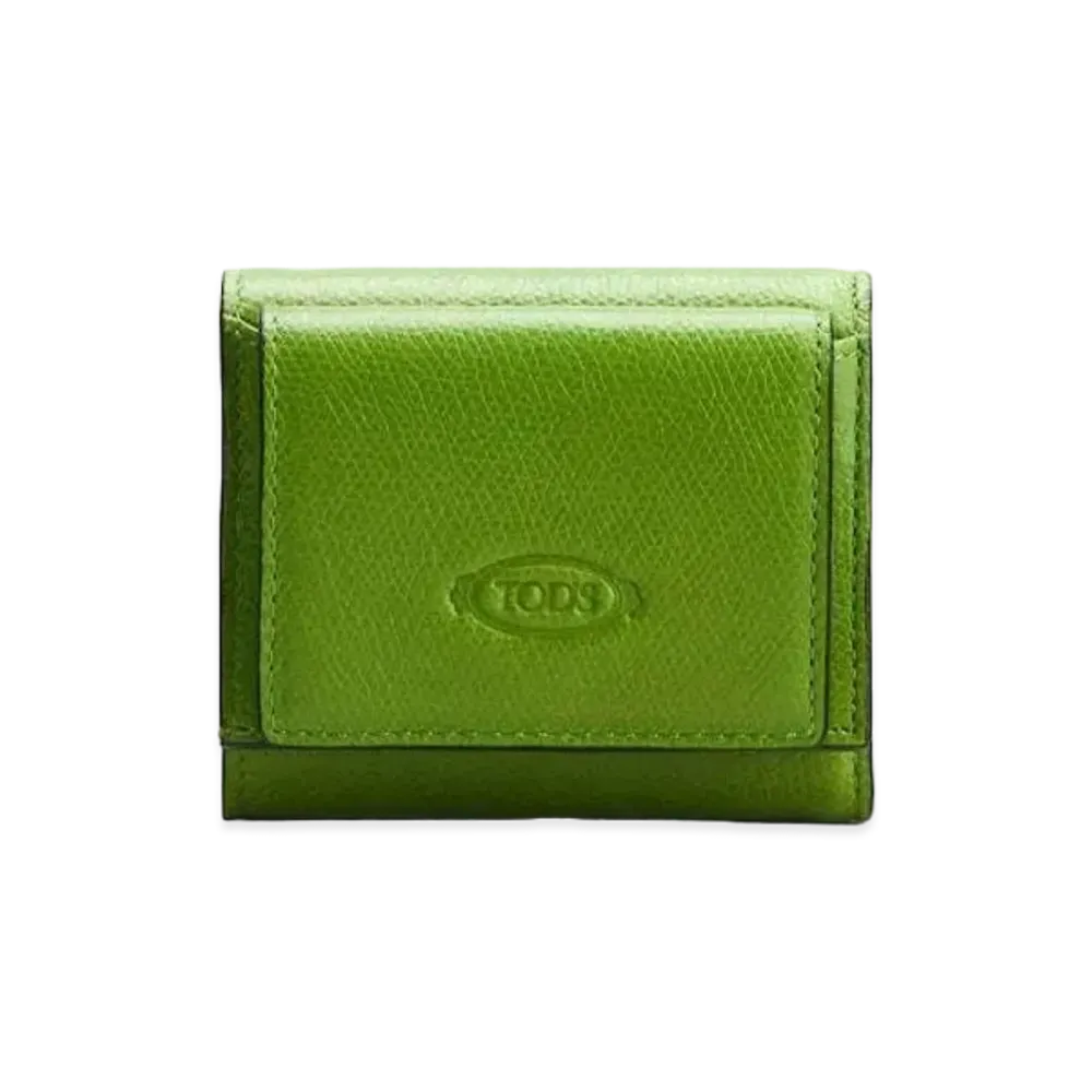 TOD'S Wallet In Leather "Green/Yellow"