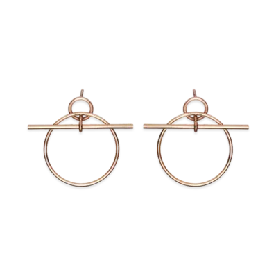 Hermes Loop Earrings PM "Pink Gold"