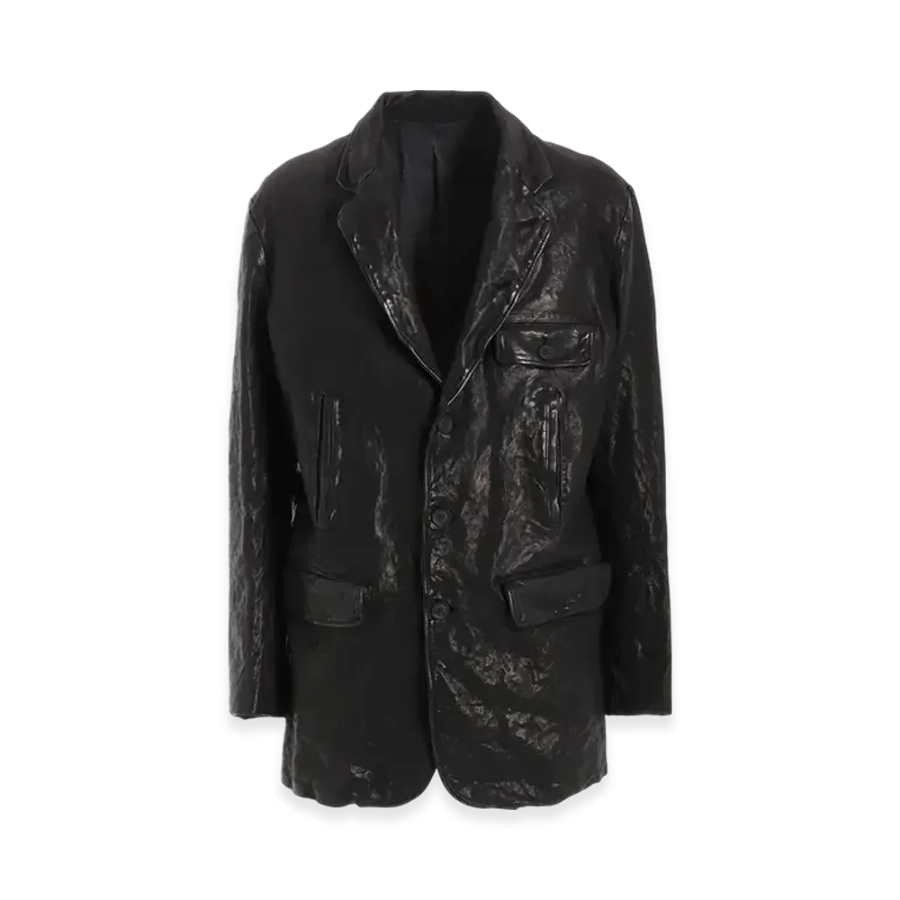 Yohji Yamamoto POUR HOMME Backlash Calf Dyed 5Pockets Single Jacket "Black"
