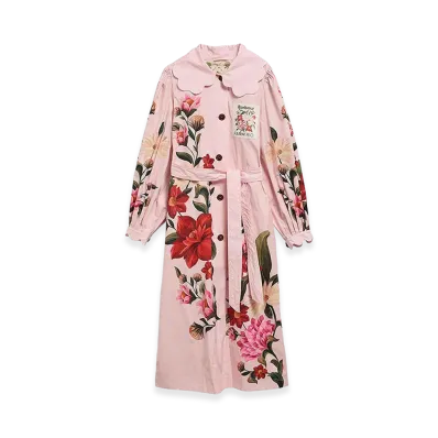 Barbour x FARM Rio Women's Bromelia Showerproof Coat "Pink"