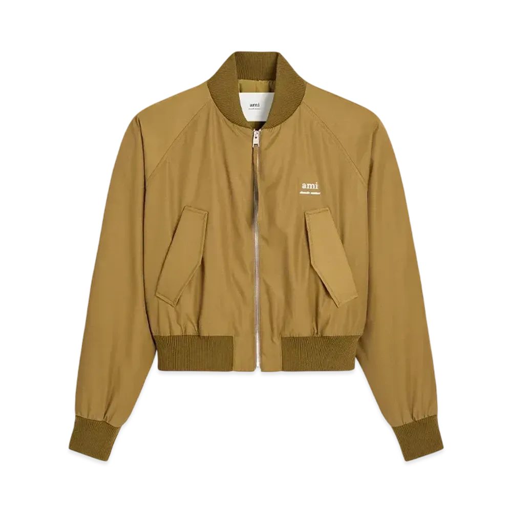 AMI PARIS Twill Bomber Jacket "Musterd"