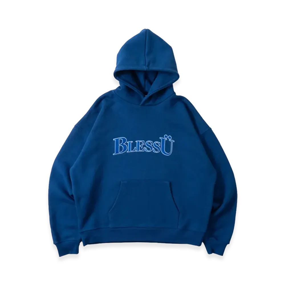 BLESS U Basic Logo Hoodie "Blue"