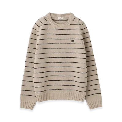 CELINE Crew Neck Knit "Vanilla/Black"