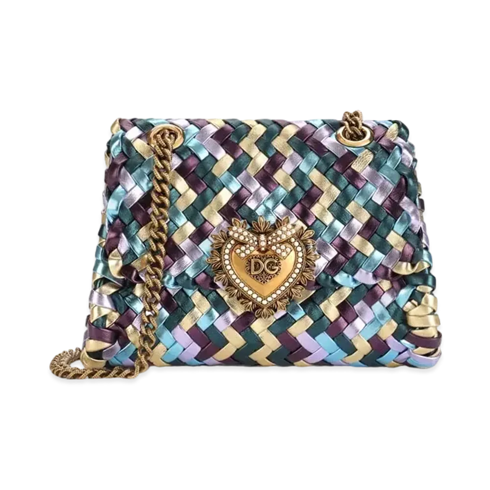 Dolce&Gabbana Devotion Shoulder Bag Small Woo Bin Laminated Nappa "Multicolor"