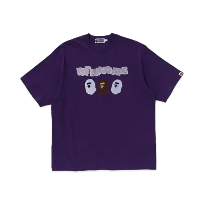 A BATHING APE Triple Ape Head Relaxed Fit Tee "Purple"