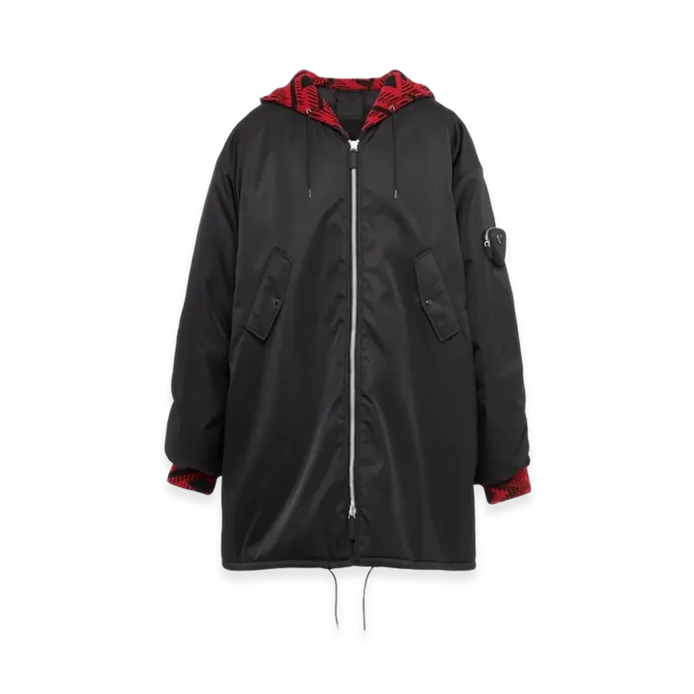 PRADA Oversized Re-Nylon Rain Coat "Black"