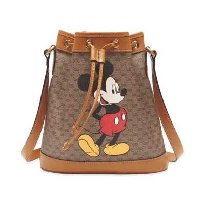 GUCCI x Disney GG Supreme Mickey Mouse Small Bucket Bag "Brown"