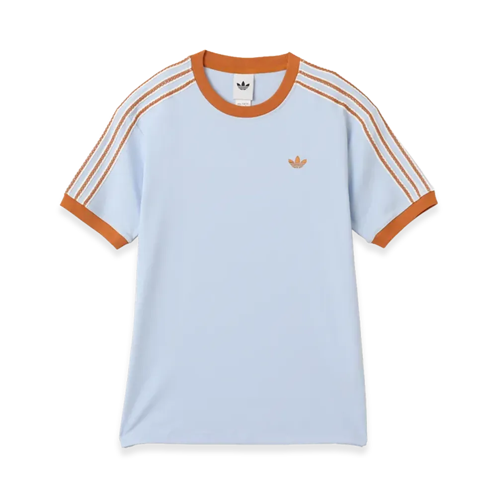 adidas Women's Summer Glow Advanced Three Stripes T-Shirt "Light Blue"