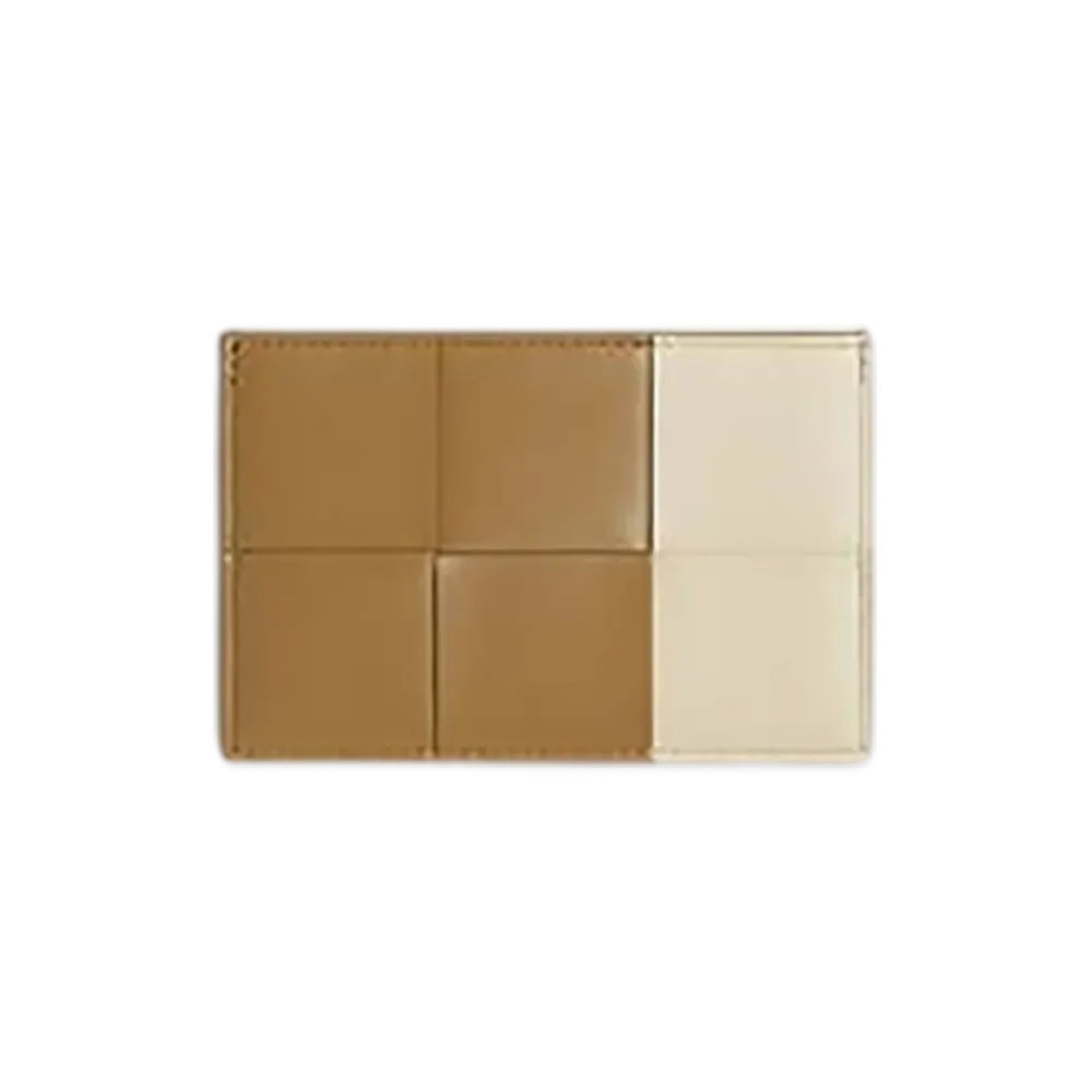 Bottega Veneta Cassette Credit Card Case "Dark Praline/Sea Salt"