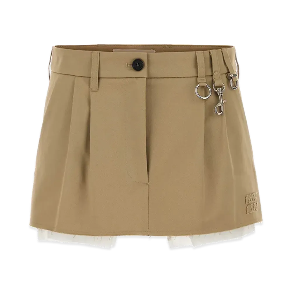 MIU MIU Women's Cotton Mini Skirt "Beige"