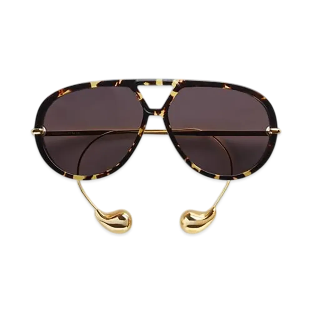 Bottega Veneta Drop Aviator Sunglasses "Havana/Gray"