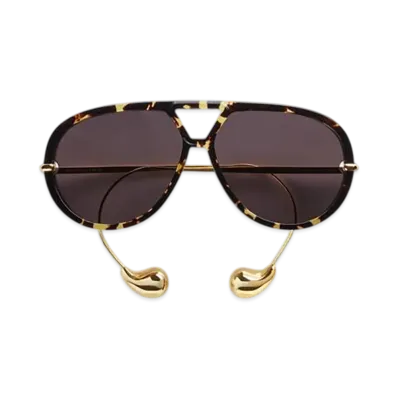 Bottega Veneta Drop Aviator Sunglasses "Havana/Gray"