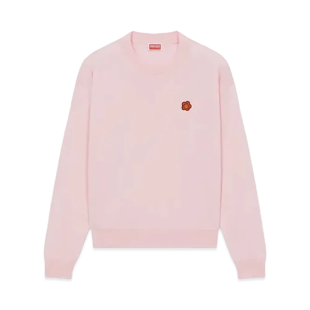 KENZO 'BOKE FLOWER' Crest Embroidery Wool Jumper "Faded Pink"