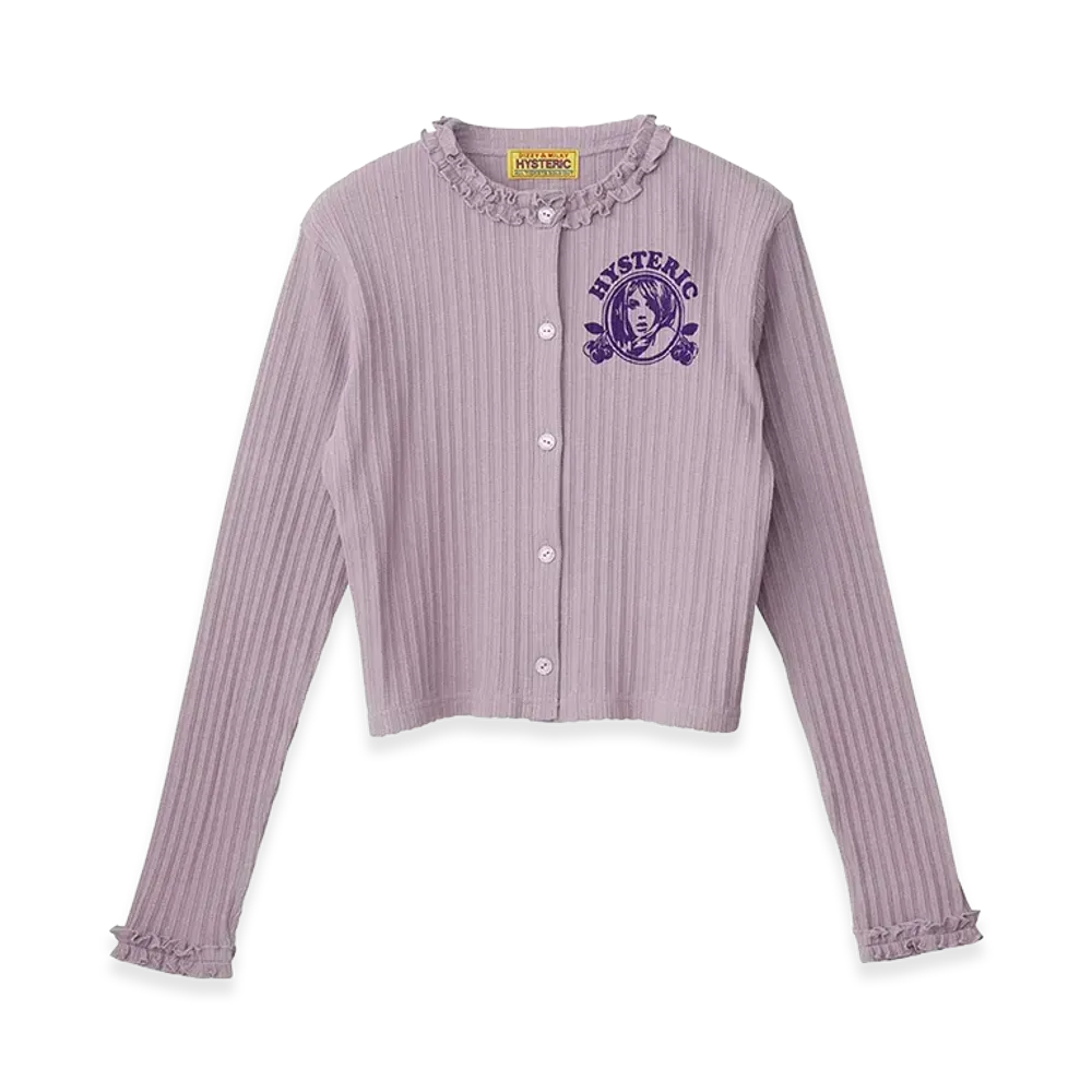 HYSTERIC GLAMOUR Women's CHERRY ADDICTION Cardigan "Purple"