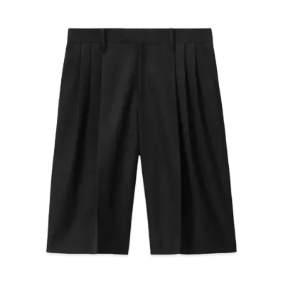 Alexander Wang Wool-Blend Three-Pleat Tailored Shorts "Black"