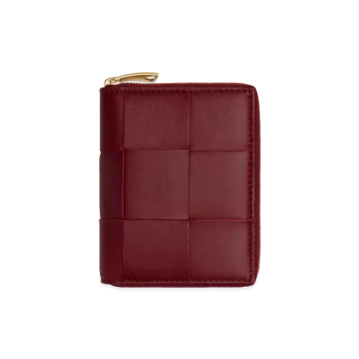 Bottega Veneta Zip Around Wallet "Bordeaux"