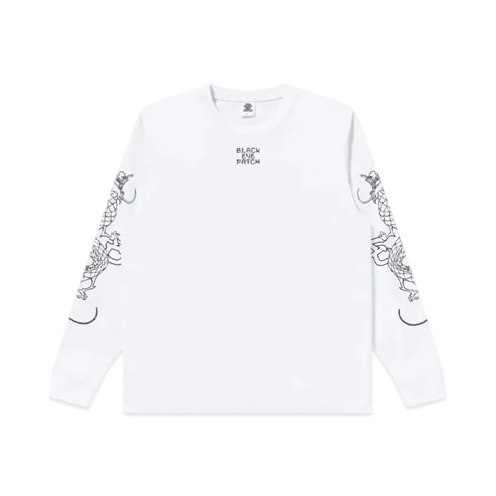 BlackEyePatch Kanji Dragon L/S Tee "White"
